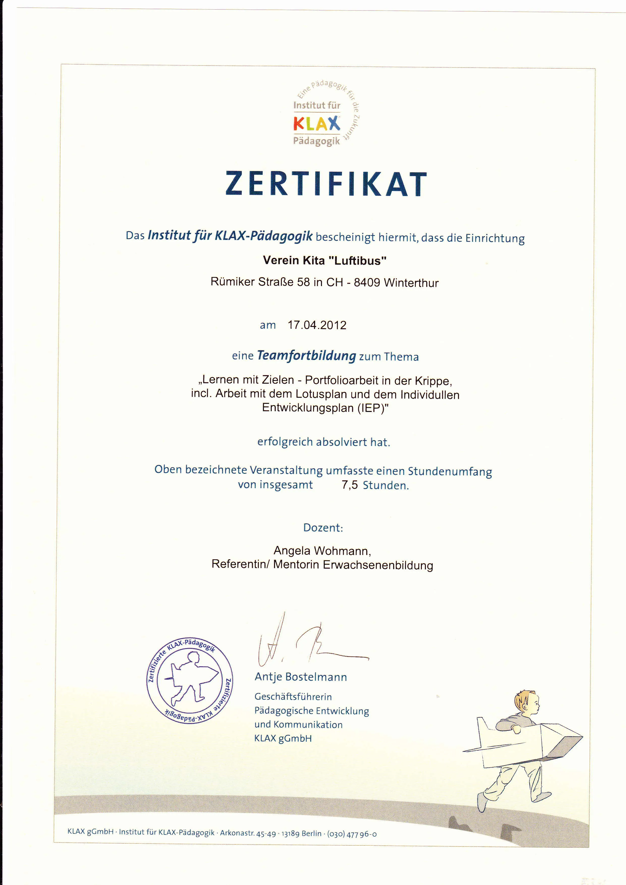 KLAX Zertifikat Stufe 1